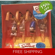 The Simpsons Strawberry Banana Candy Canes With Hand Decorated Jellies 2002