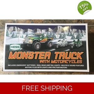 2007 Hess Monster Truck with Motorcycles - Collectible