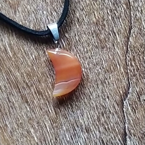 Orange Agate Moon pendant
