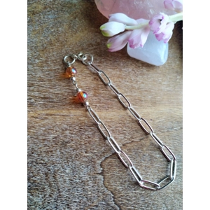 Topaz paperclip bracelet