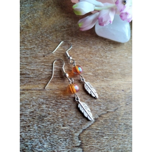 Topaz Angel feather earrings