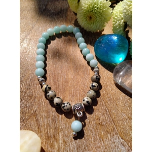 Amazonite & Dalmation Jasper Crystal bracelet