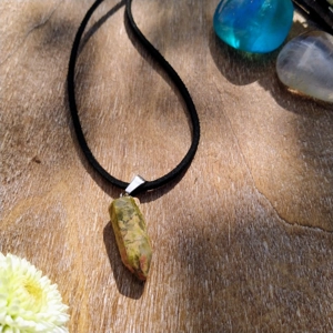 Unakite Crystal point pendant