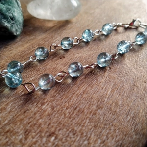 Blue Topaz handmade crystal bracelet