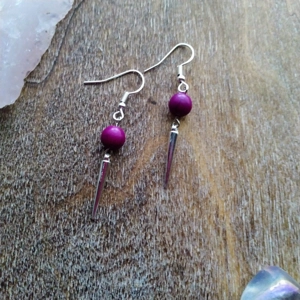 Howlite (pink) spike earrings