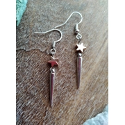Rose gold Hematite star earrings with spike charm
