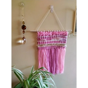 Rose Quartz crystal wall hanging (Handmade)