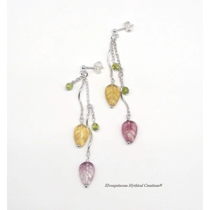 Fluorite Leaf Earrings
