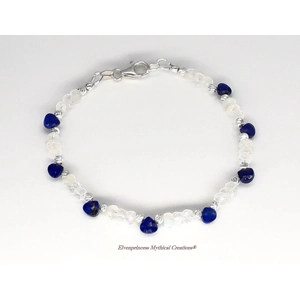 Lapis Lazuli and Rainbow Moonstone Bracelet