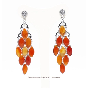 Burnt Agate Marquise Earrings