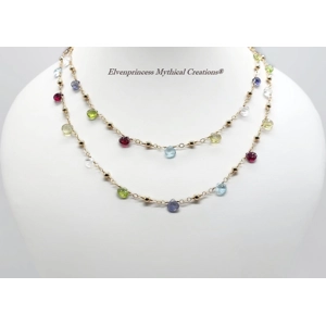 Gold Semi Precious Gemstone Necklace