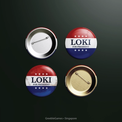 Loki for President Campaign Pin