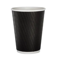 12oz Black Ripple Cups (Pack size 500)