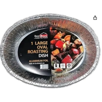 Large Oval Aluminium foil Roasting (L 47 X W 35 X H 8.5 CM) (Pack of 50)