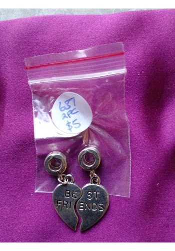 2pc Best Friends Hearts Sterling