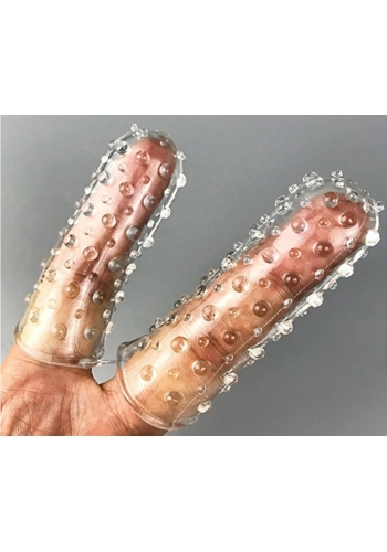2 finger ribbed condom