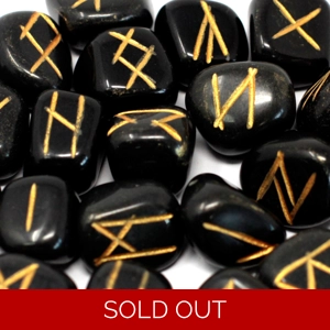 Black Agate Runes Stone..