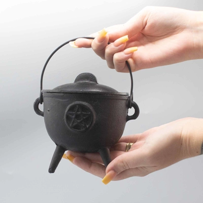 Medium Cast Iron Cauldron with Pentagon Medium Cast Iron Cauldron with Pentagon