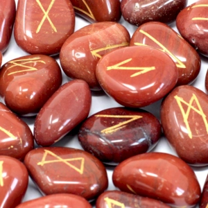 Red Jasper Runes Stone Set i..