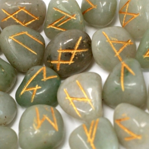 Green Aventurine Runes Stone..