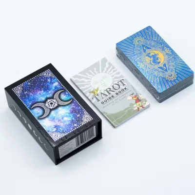 Blue Foil Tarot Card Set - Moon Face - with booklet Blue Foil Tarot Card Set - Moon Face - with booklet