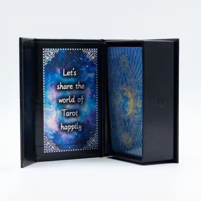 Blue Foil Tarot Card Set - Moon Face - with booklet Blue Foil Tarot Card Set - Moon Face - with booklet