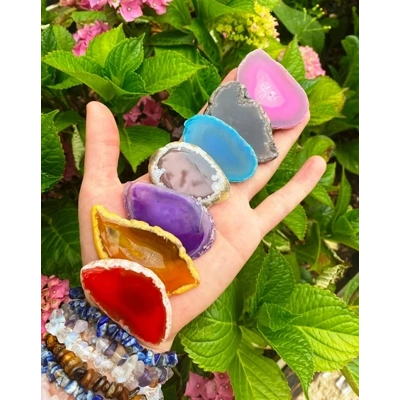 Agate Slice Crystal Slice Gemstone Slice Rainbow Agate Elf