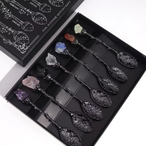 Set of 7 Dark Silver Gemston..