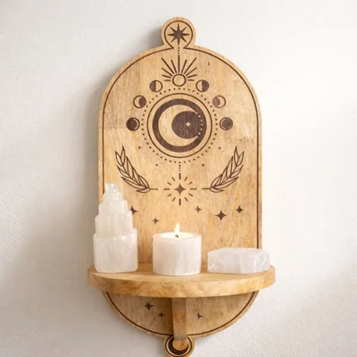 Moon Phase & Tree Carved Arch Wall Altar Moon Phase & Tree Carved Arch Wall Altar