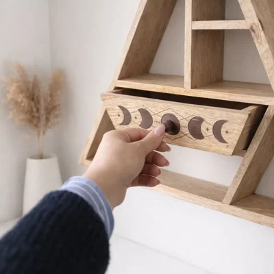 Triangle Shaped Wall Shelf with Drawer Triangle Shaped Wall Shelf with Drawer