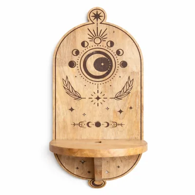 Moon Phase & Tree Carved Arch Wall Altar