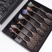 Set of 7 Bronze Gemstone Crystal Witch..