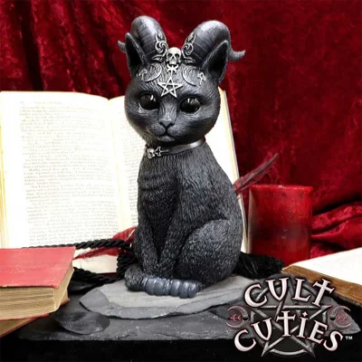 Large Pawzuph Horned Occult Cat Figurine 26.5cm Large Pawzuph Horned Occult Cat Figurine 26.5cm
