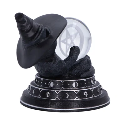 Cult Cuties Purrah Witch Cat Ornament Holding a Crystal Ball