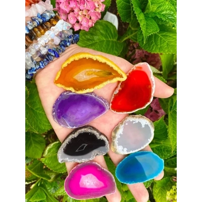 Agate Slice Crystal Slice Gemstone Slice Rainbow Agate Elf