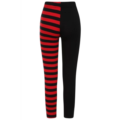 BANNED APPAREL Half Black Half Stripes Leggings BANNED APPAREL Half Black Half Stripes Leggings