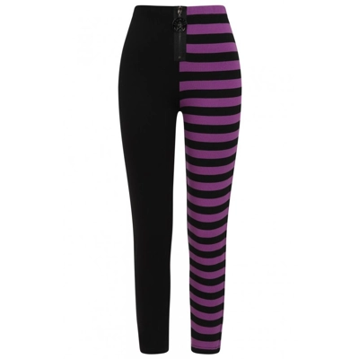 BANNED APPAREL Half Black Half Stripes Leggings BANNED APPAREL Half Black Half Stripes Leggings