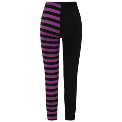 BANNED APPAREL Half Black Half Stripes Leggings BANNED APPAREL Half Black Half Stripes Leggings