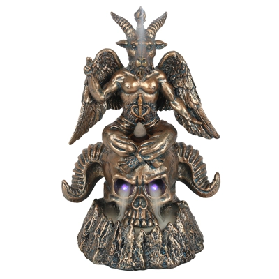 Gold Baphomet LED Back Flow Incense Burner Gold Baphomet LED Back Flow Incense Burner