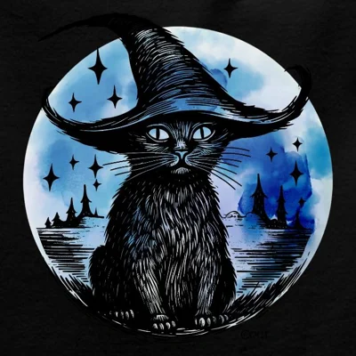 Black Witch's Cat Amongst The Night Sky - Women's Premium Organic Spaghetti Strap Top Black Witch's Cat Amongst The Night Sky - Women's Premium Organic Spaghetti Strap Top