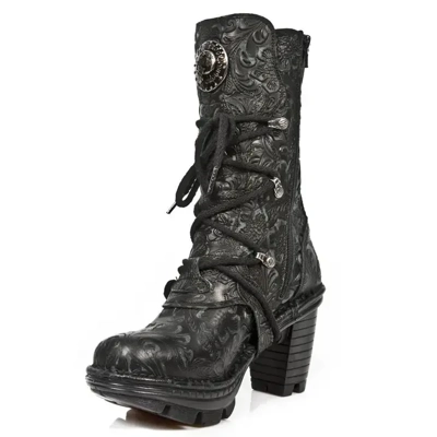 New Rock Ladies Floral Gothic Leather Boots- NEOTR005-S25 New Rock Ladies Floral Gothic Leather Boots- NEOTR005-S25