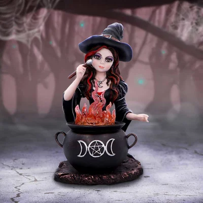 Althea Witch figurine with Flame Cauldron