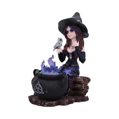 Alvina Witch Figurine with Owl and Cauldron Alvina Witch Figurine with Owl and Cauldron