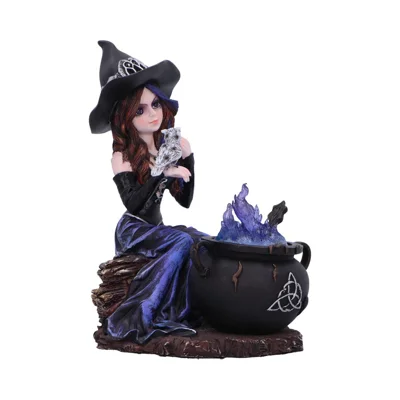 Alvina Witch Figurine with Owl and Cauldron Alvina Witch Figurine with Owl and Cauldron