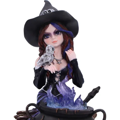 Alvina Witch Figurine with Owl and Cauldron Alvina Witch Figurine with Owl and Cauldron