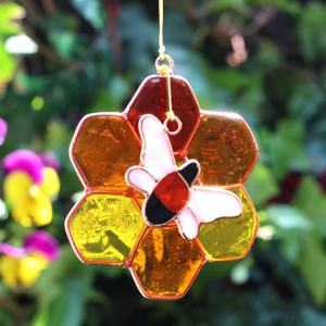 Bee and Honeycomb Sun Catcher