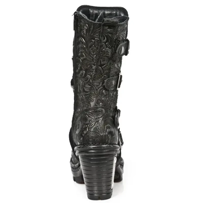 New Rock Ladies Floral Gothic Leather Boots- NEOTR005-S25 New Rock Ladies Floral Gothic Leather Boots- NEOTR005-S25