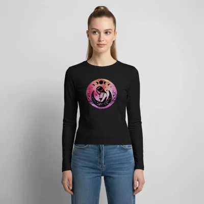 Gothic Beauty Moon Phases Women's Slim Fit Longsleeve by Ceridwen Mystics