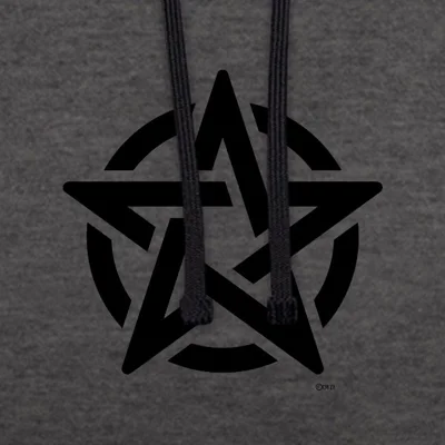 Gothic / Wiccan Black Pentacle Contrast hoodie by Ceridwen Mystics Gothic / Wiccan Black Pentacle Contrast hoodie by Ceridwen Mystics
