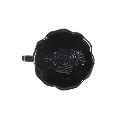 Dark Romance Tea Set - Two Elegant Teacups and a Black Rose Trinket Dish